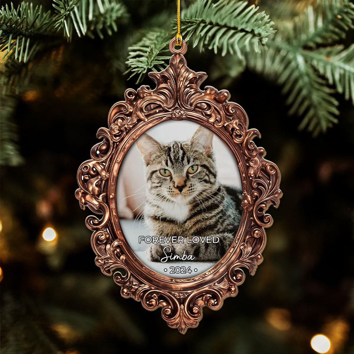 Forever Loved Custom Photo Pet Memorial - Personalized Custom Wood Christmas Ornament for Cherished Memories