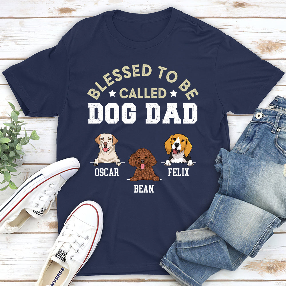 Blessed Dog Dad - Stylish Personalized Custom Unisex Cotton T-shirt for Pet Lovers
