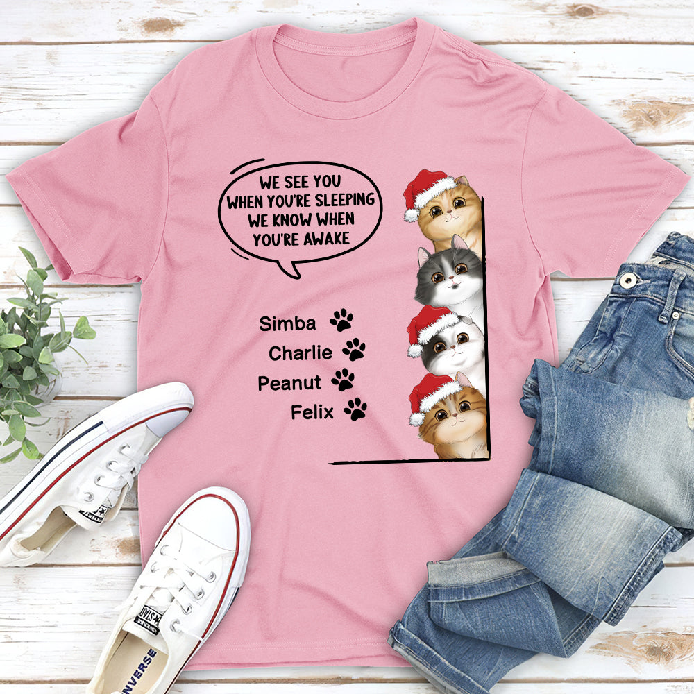 When You're Sleeping - Personalized Custom Unisex 5.3 oz T-shirt for Pet Lovers