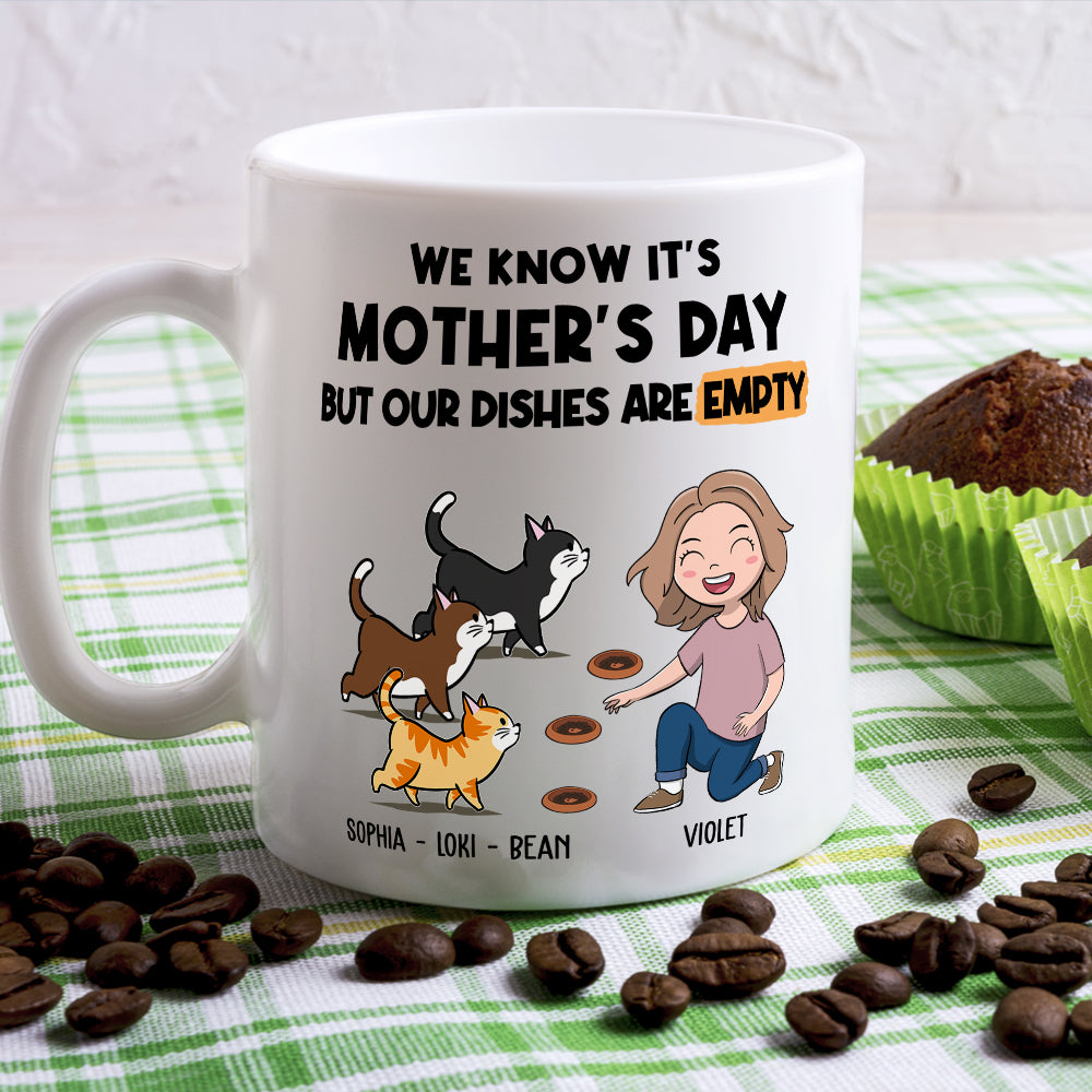 Empty Dishes - Customizable Personalized 11oz White Ceramic Coffee Mug for Pet Lovers