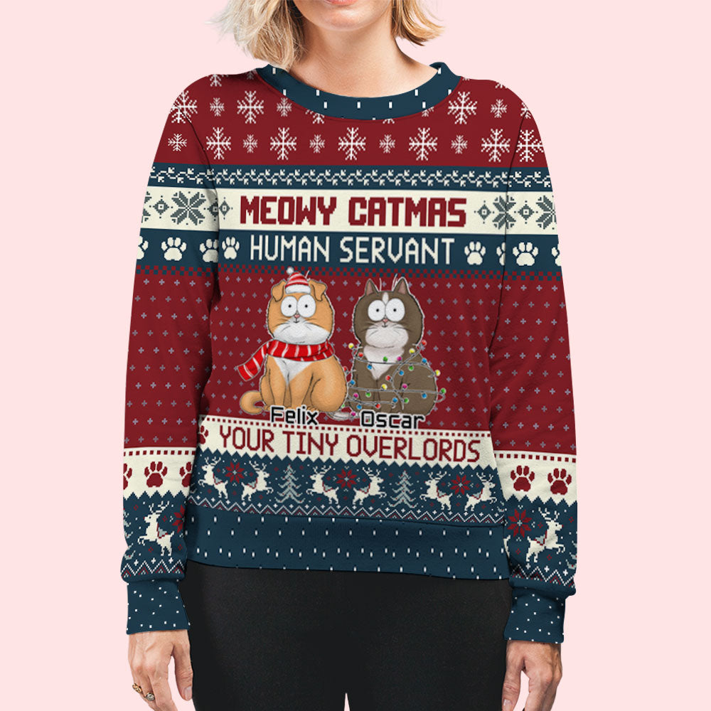 Adorable Tiny Meowy - Personalized Custom All-Over-Print Unisex 8.8 oz Sweatshirt for Pet Lovers