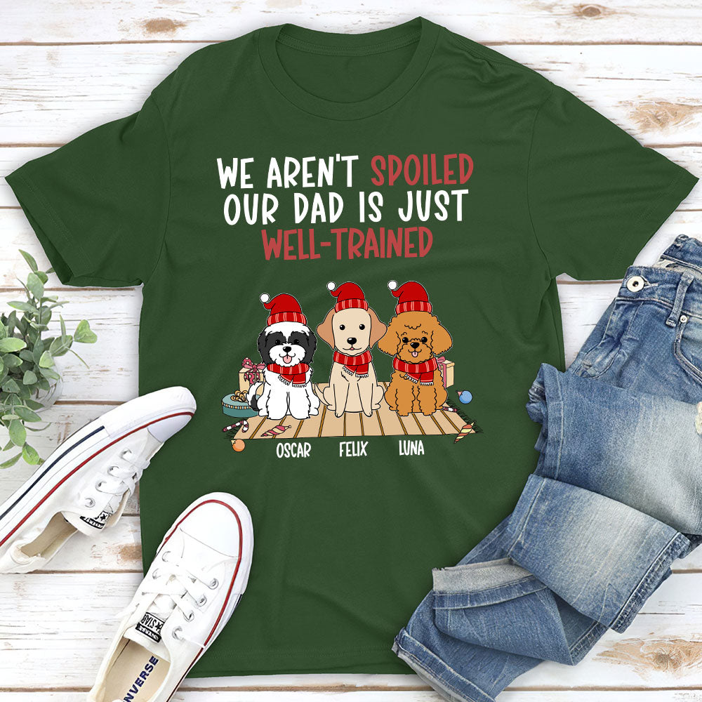 Well Trained Dog Dad - Personalized Custom Unisex 5.3 oz T-shirt for Pet Lovers