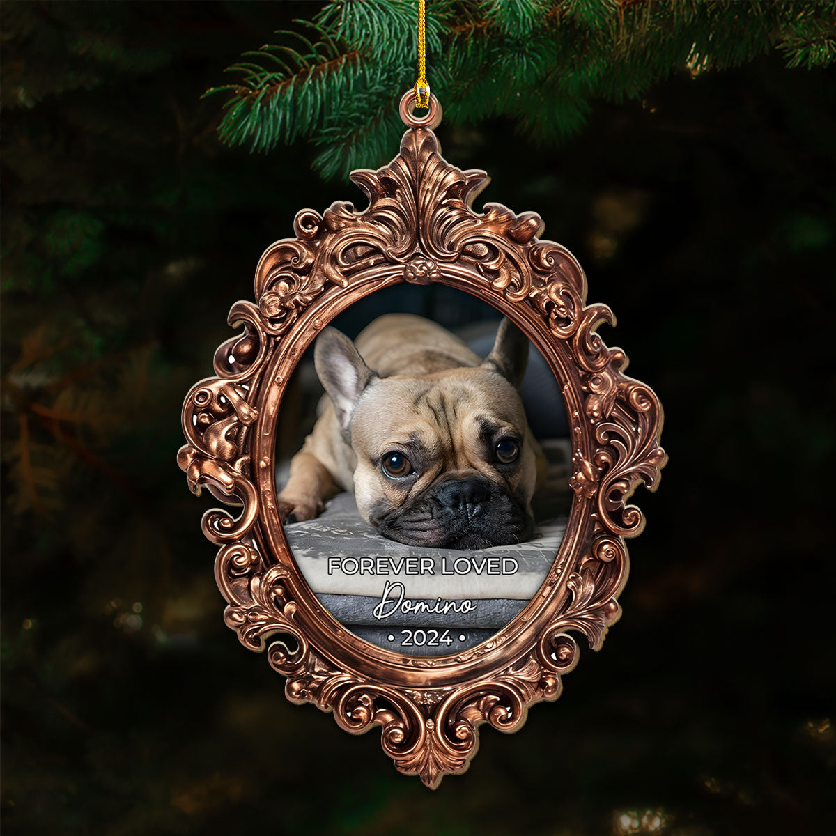 Forever Loved Custom Photo Pet Memorial - Personalized Custom Wood Christmas Ornament for Cherished Memories