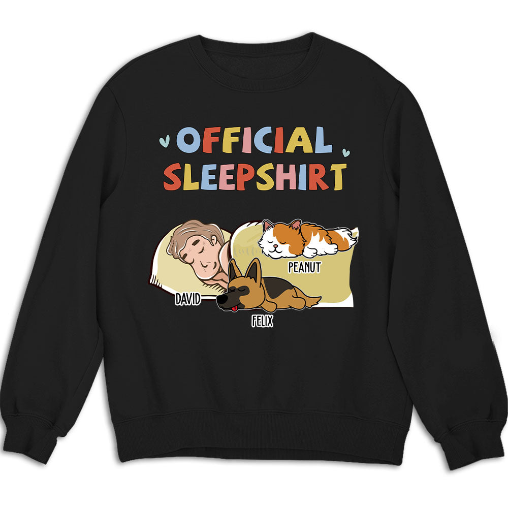 Personalized Custom Sleeping Pet Sleepshirt Version 2 - 8.0 oz Unisex Sweatshirt