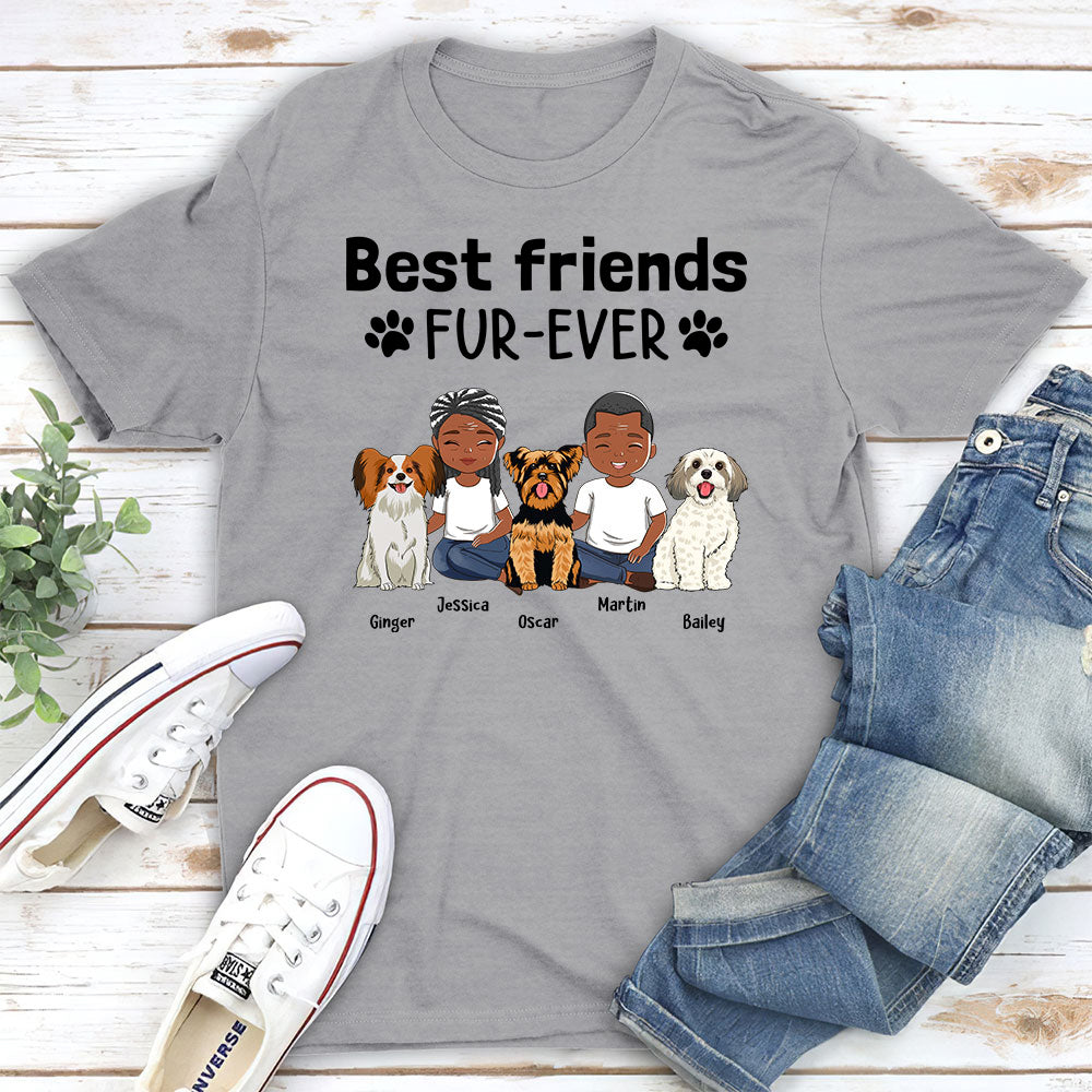 Best Friends Fur-ever Couple - Personalized Custom Unisex 5.3 oz T-shirt for Pet Lovers
