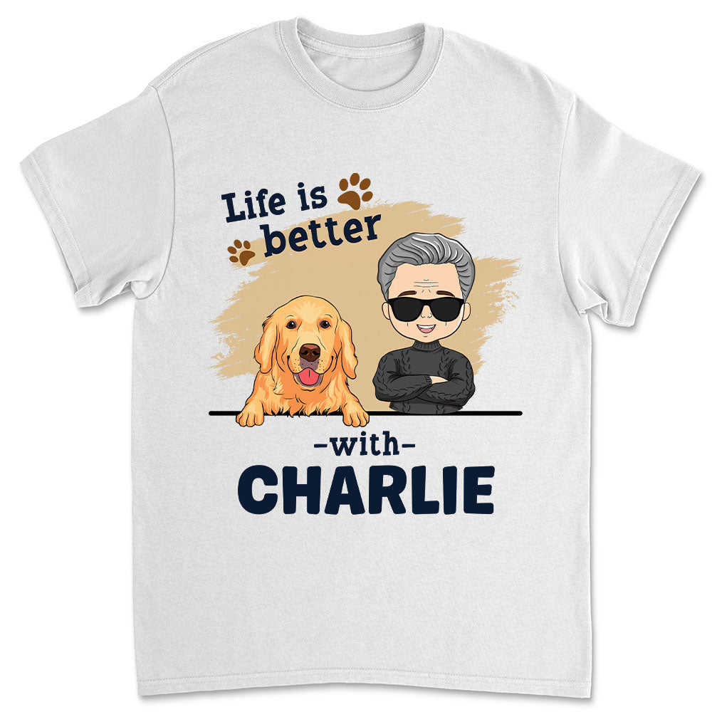 Exclusive Personalized Custom Unisex Better Dog Dad T-Shirt