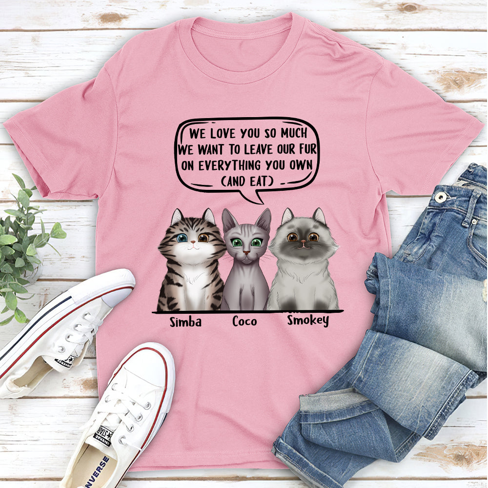 Leave My Fur - Personalized Custom Unisex 5.3 oz T-shirt for Pet Lovers