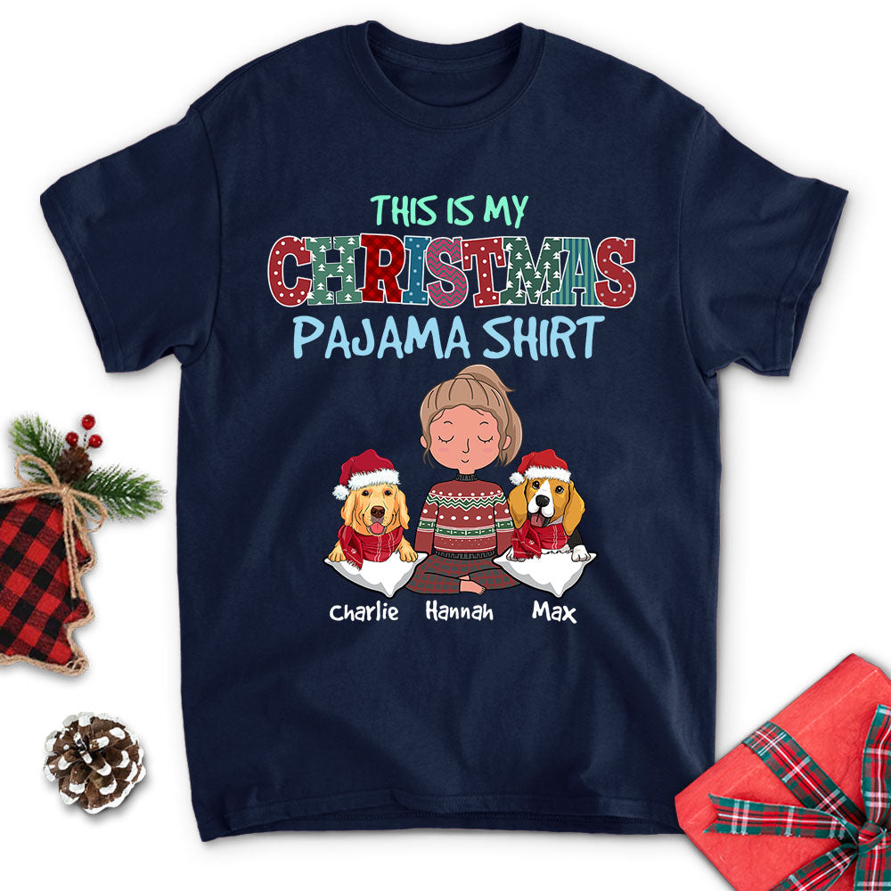 Personalized Custom Unisex Christmas Pajama Shirt (Dark Version) - Ideal Gift for Pet Lovers