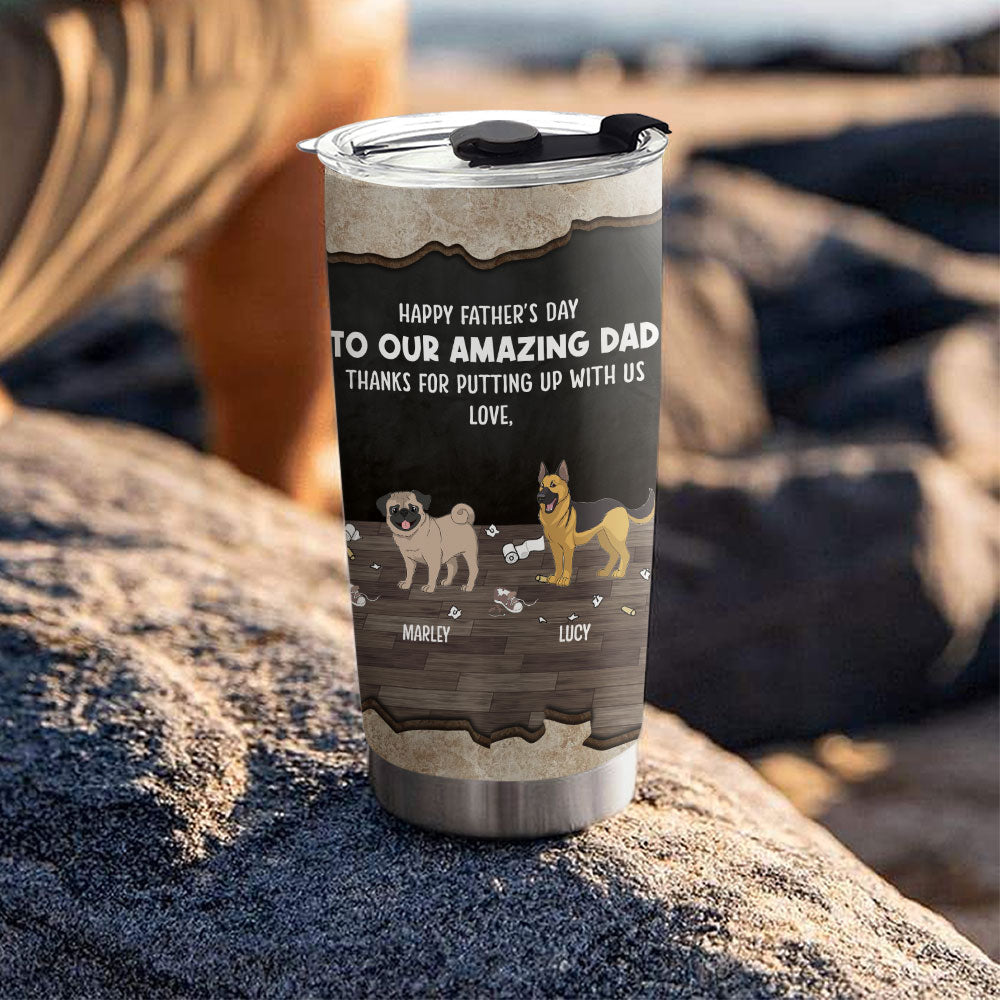 Customizable Dog-Themed Personalized Tumbler for Dad - Ideal Gift with Unique Designs