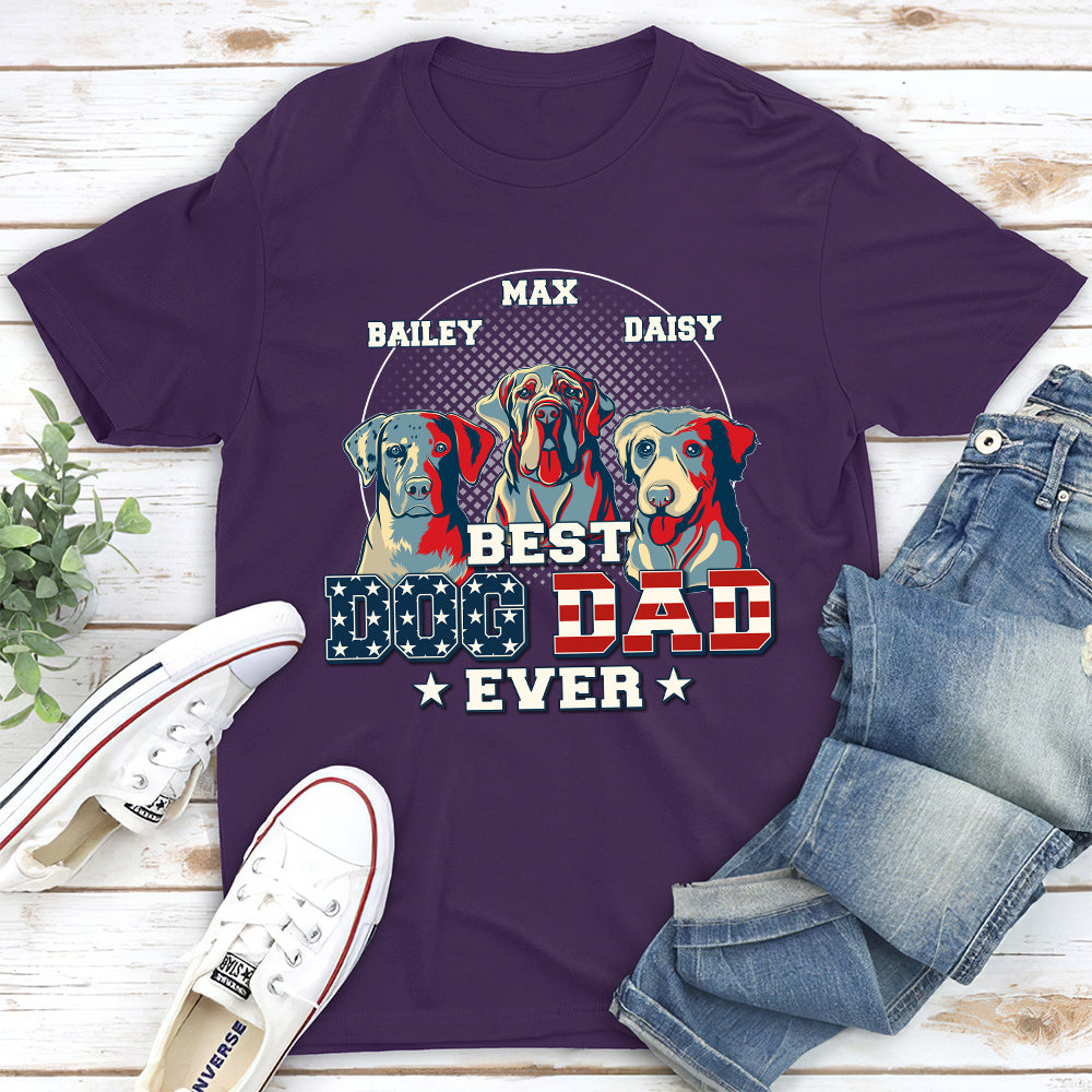 My Best Dog Dad Ever - Personalized Custom Unisex 5.3 oz T-shirt for Pet Lovers