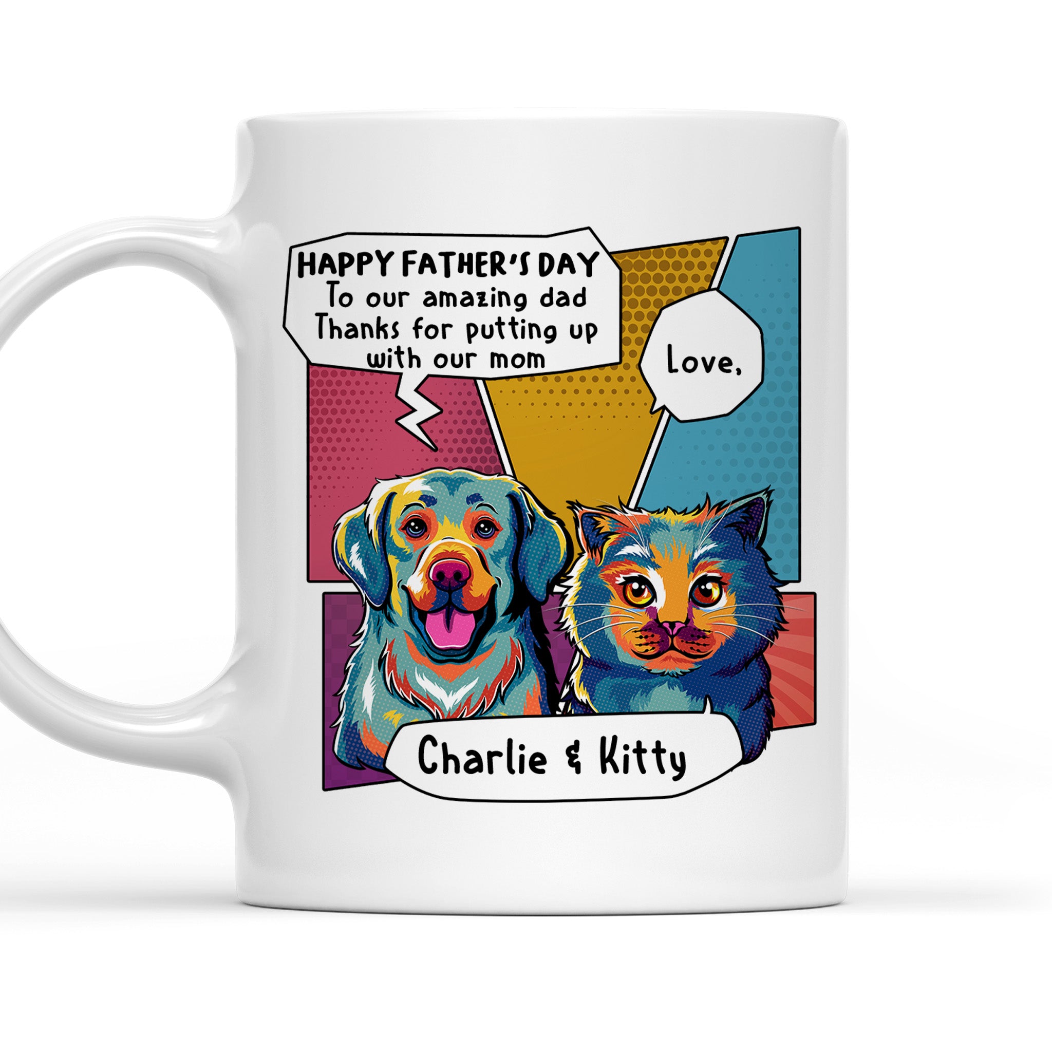 Pop Art Amazing Pet Dad - Personalized Custom 11oz/15oz Coffee Mug