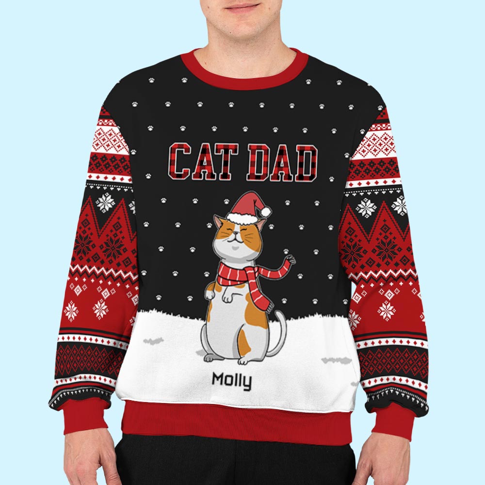 Unique Cat Chilling Pattern - Personalized Custom All-Over-Print Unisex 8.8 oz Sweatshirt for Pet Lovers