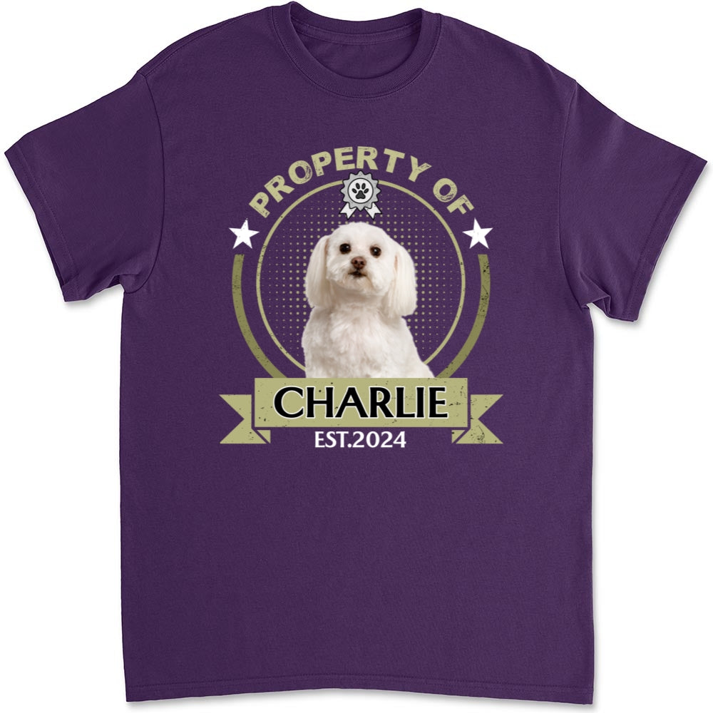 Personalized Custom Unisex Property Of Human Dogs Photo T-Shirt - Ideal Gift for Pet Lovers