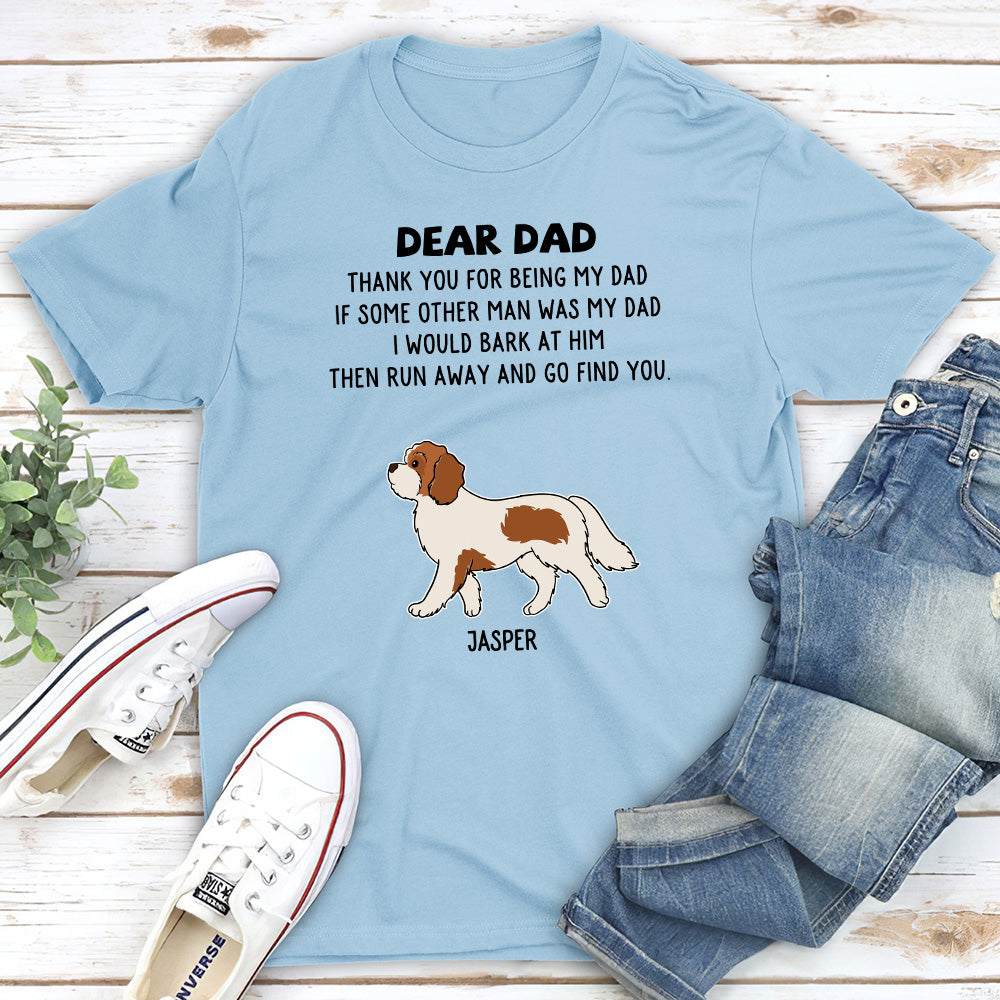 Unique Personalized Custom Unisex 'Dogs Run Away' T-shirt for Pet Lovers