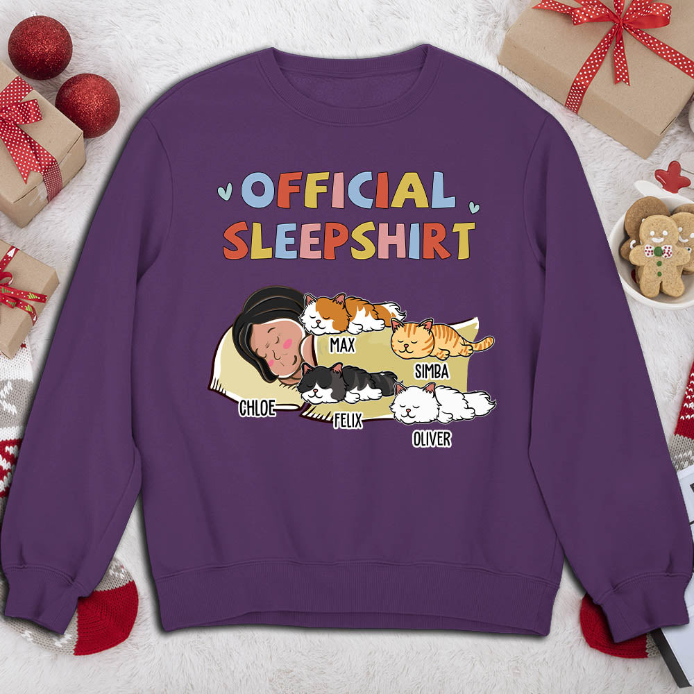 Customizable Sleeping Cat Personalized Unisex 8.0 oz Sleepshirt - Perfect Gift for Pet Lovers