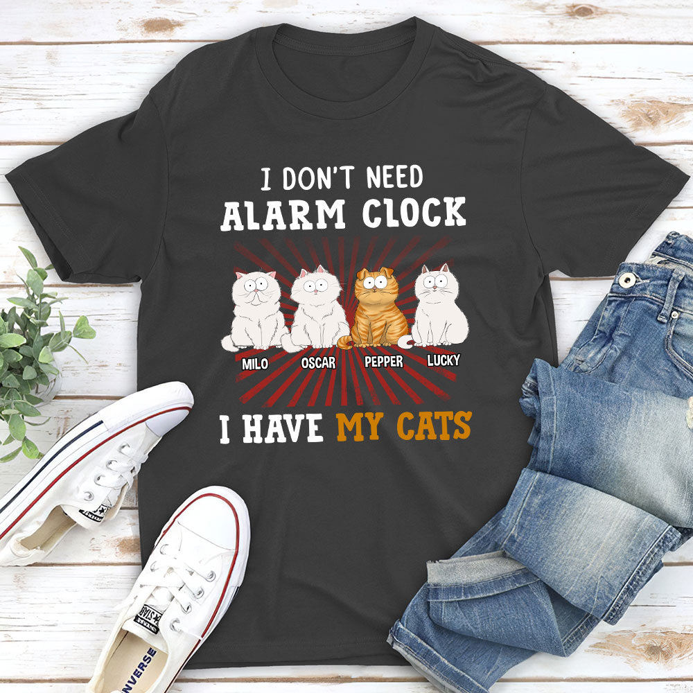 Personalized Custom Unisex Cat Alarm Clock Design T-shirt