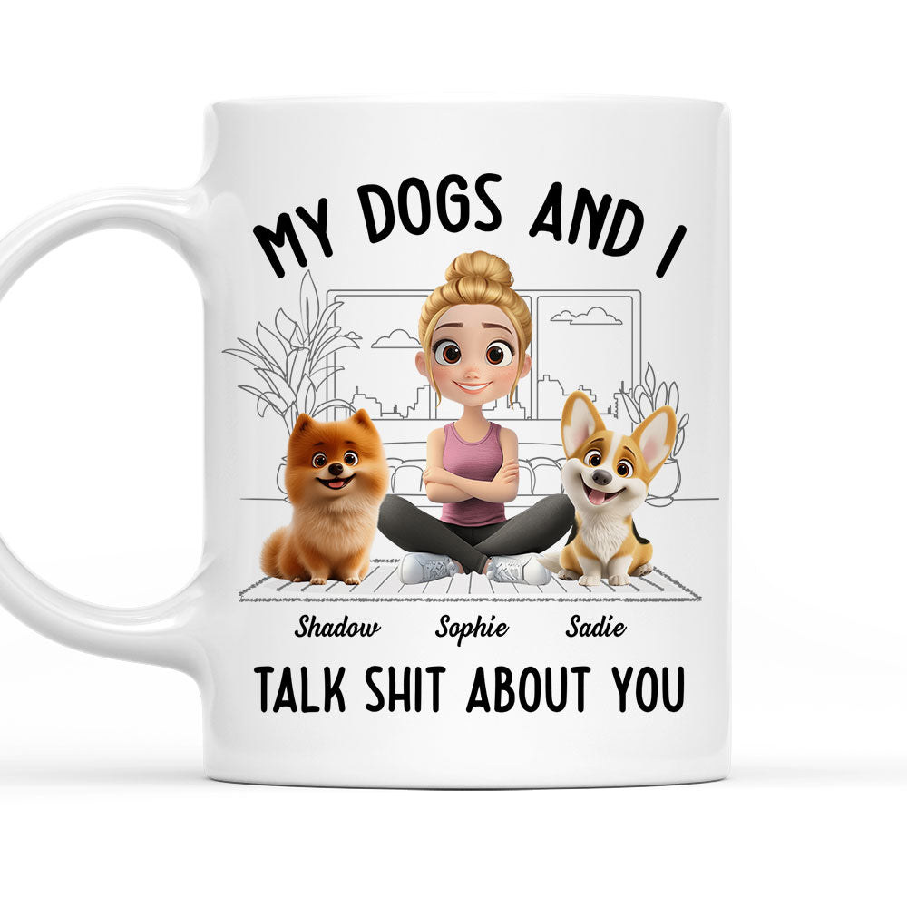 Personalized Custom 'My Dog And I Talk About You' Coffee Mug for a Cozy Day