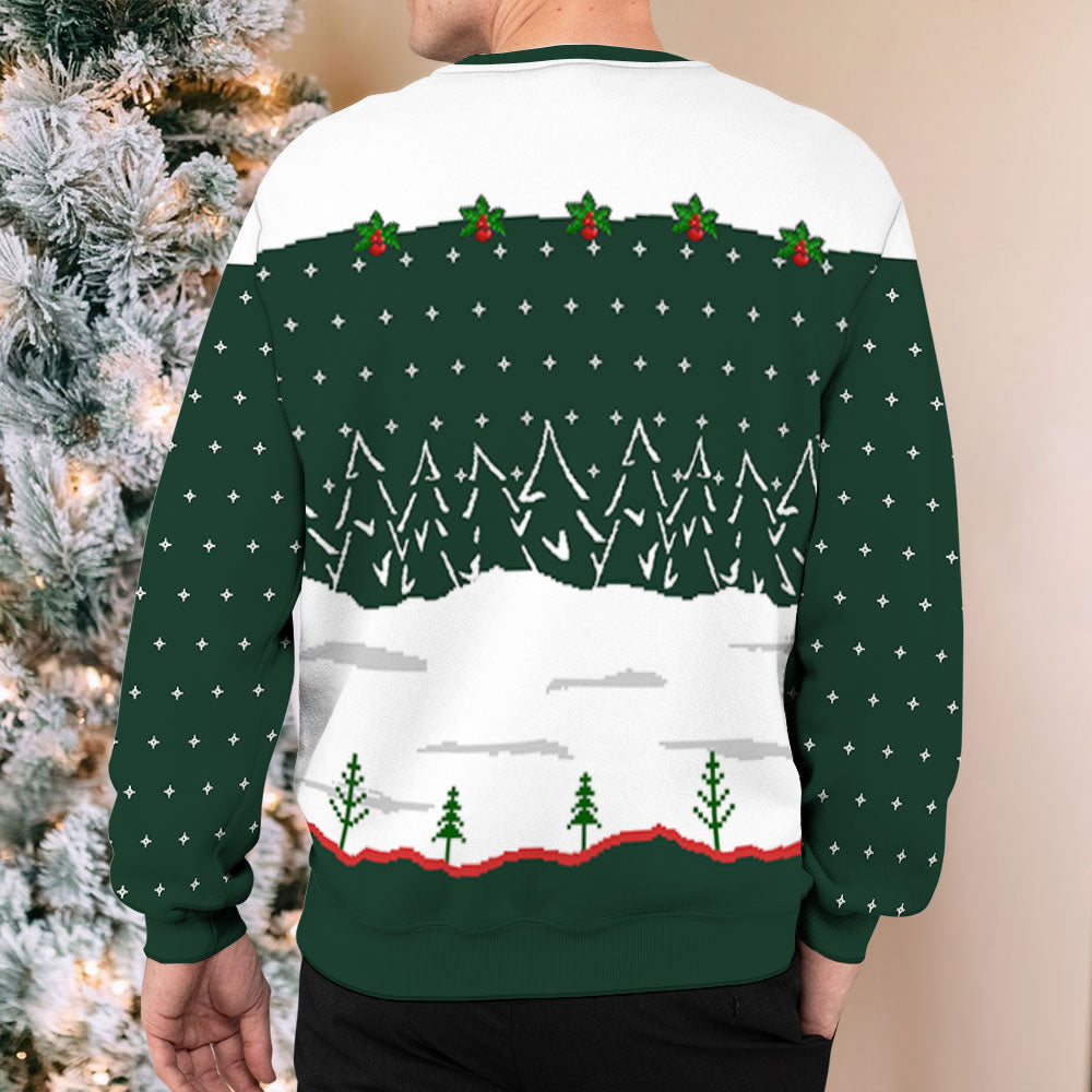 Personalized Custom All-Over-Print Dog and Cat in Snow Unisex Sweatshirt - Ideal Gift for Pet Lovers