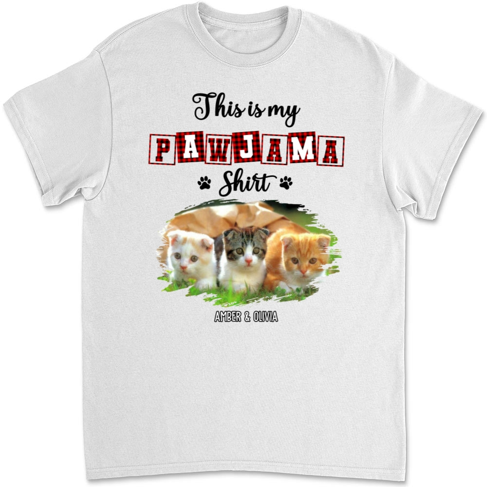 My Sleepshirt Ver Cat 2 Photo - Personalized Custom Unisex 5.3 oz T-Shirt with Copyrighted Artwork