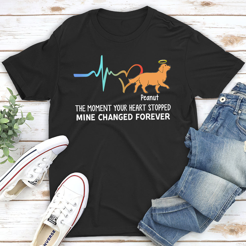 Your Heart Stopped Mine Changed - Personalized Custom Unisex Memorial T-shirt for Pet Lovers