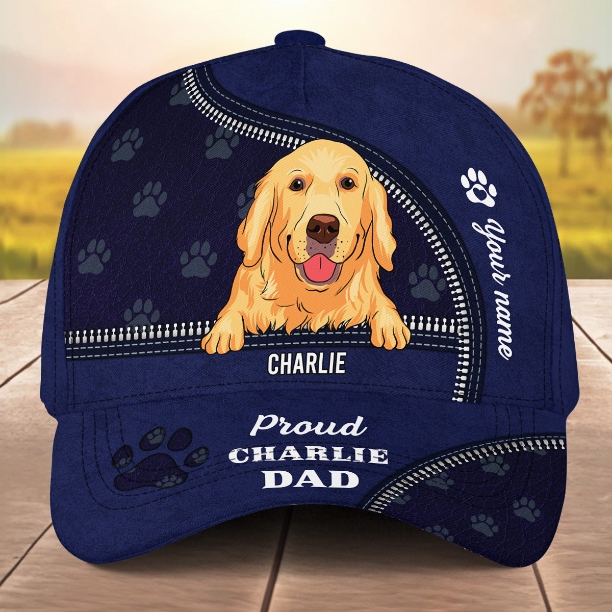 Proud Dog Dad - Premium Personalized Custom Polyester Cap
