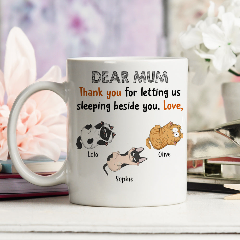 Personalized Custom 'Sleeping Beside You' Coffee Mug - Ideal Gift for Pet Lovers