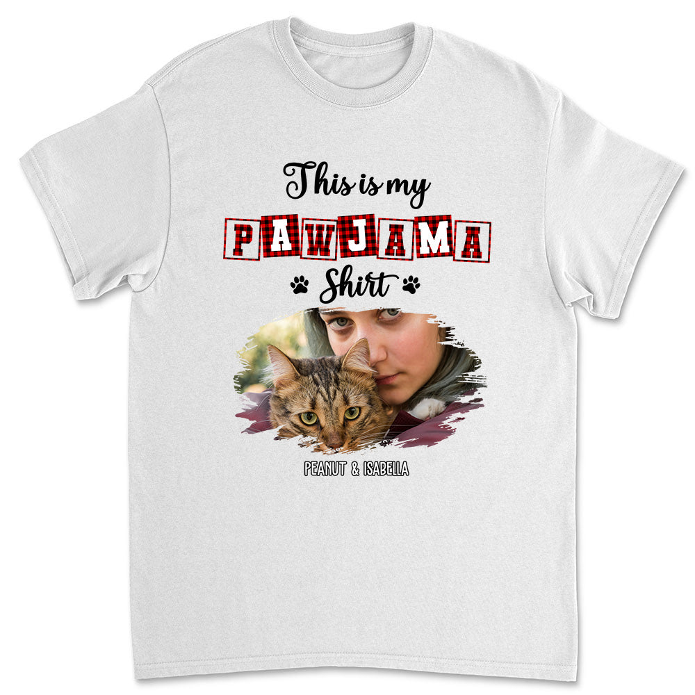 My Sleepshirt Ver Cat 2 Photo - Personalized Custom Unisex 5.3 oz T-Shirt with Copyrighted Artwork