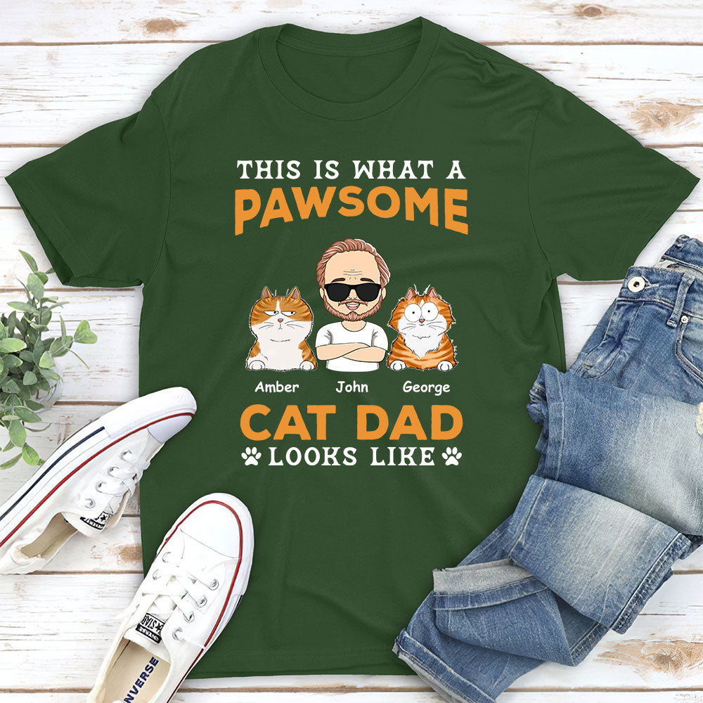 Pawsome Dad - Personalized Custom Unisex 5.3 oz T-shirt for Pet Lovers