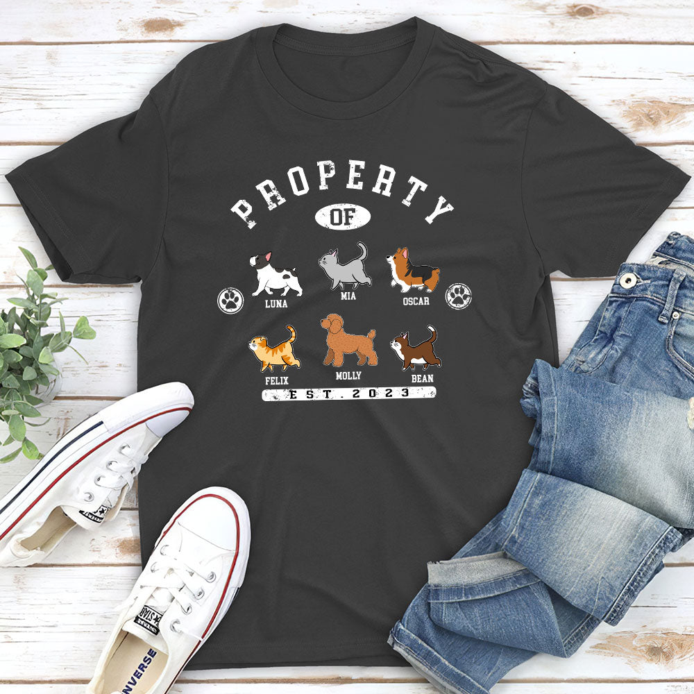 Pet Property - Personalized Custom Unisex 5.3 oz T-shirt for Pet Lovers