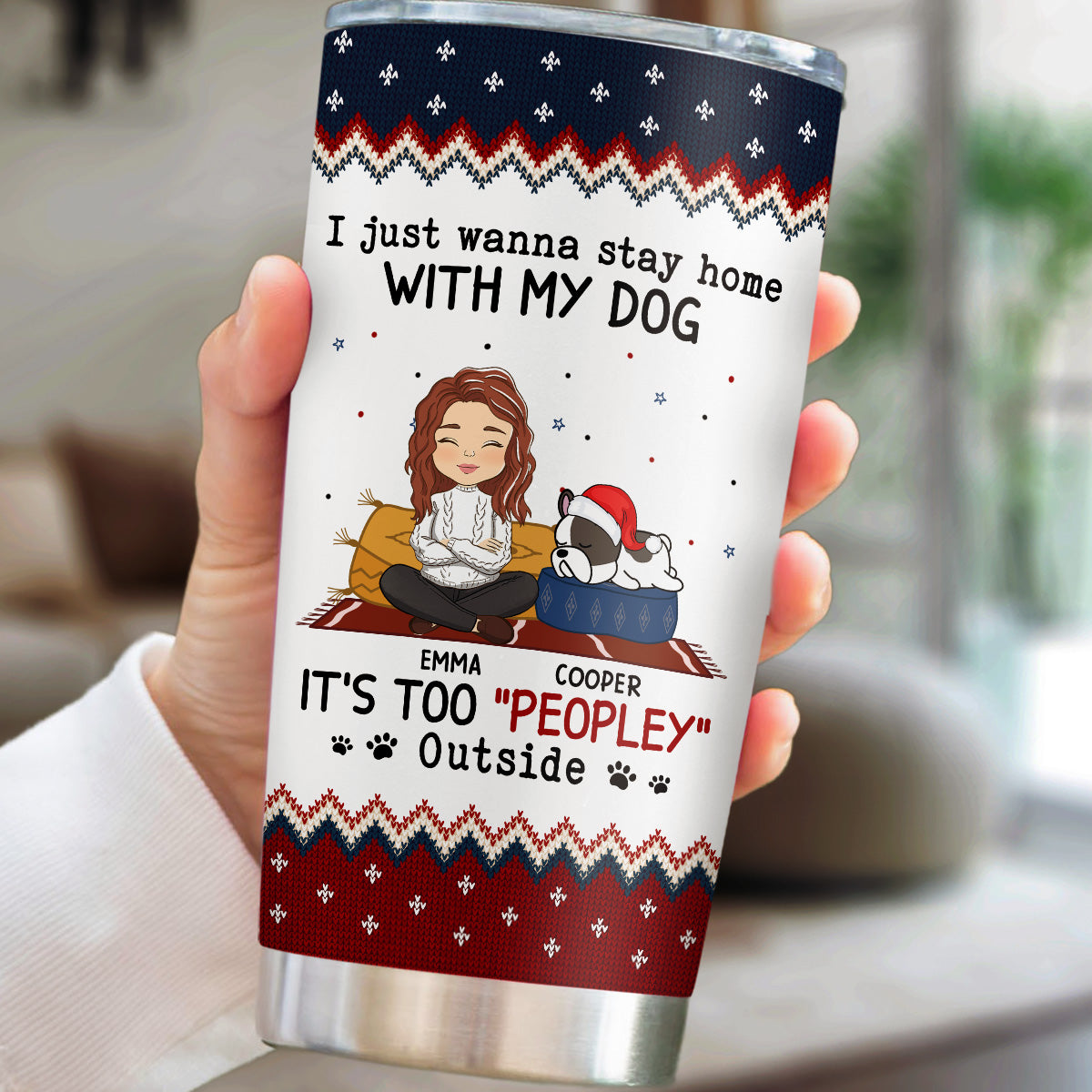 Personalized Custom 'It Is Too Peopley Outside' Tumbler - 20oz High - Quality Stainless Steel with Thousands of Designs