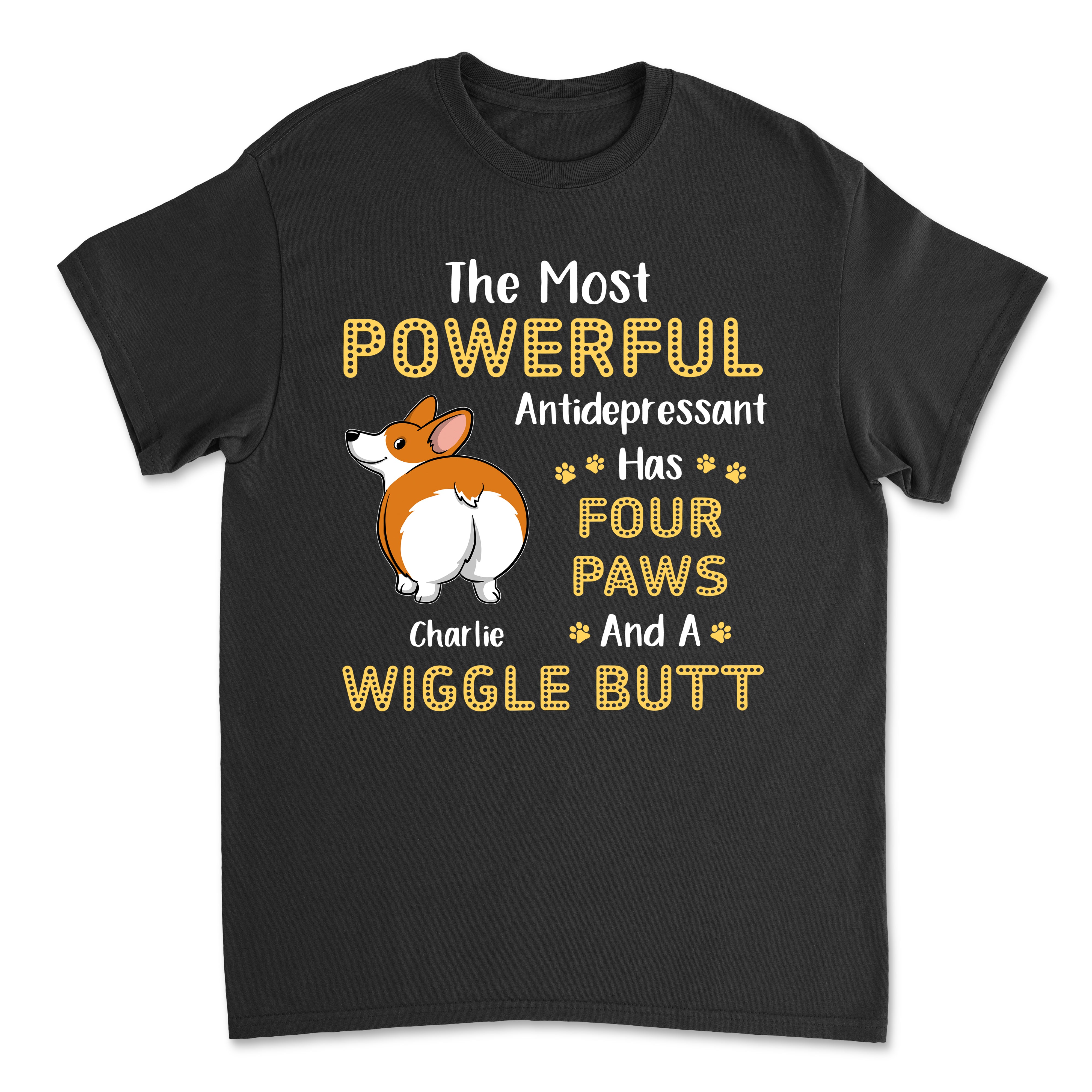 Most Powerful Antidepressant - Personalized Custom Unisex 5.3 oz T-shirt for Pet Lovers