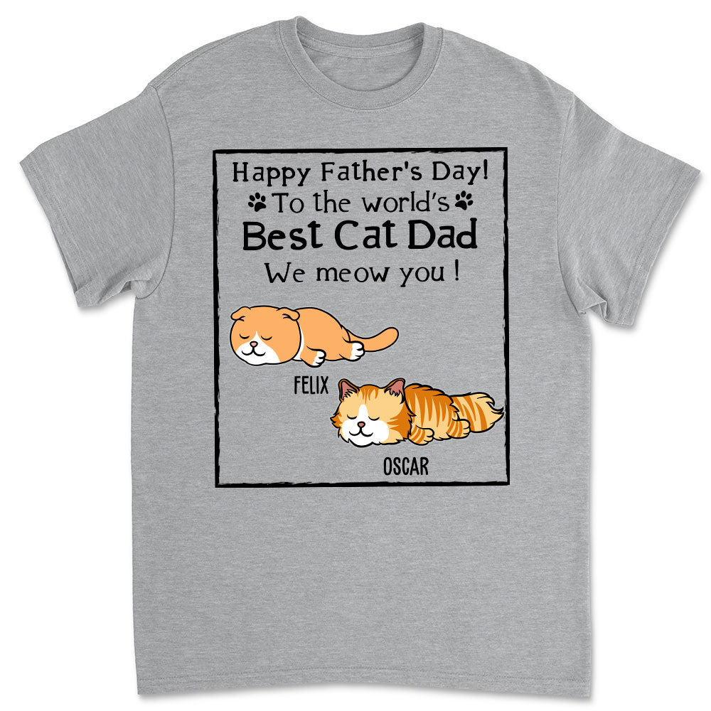 Best Cat Dad - Personalized Custom Unisex Heavy Cotton T-shirt for Pet Lovers
