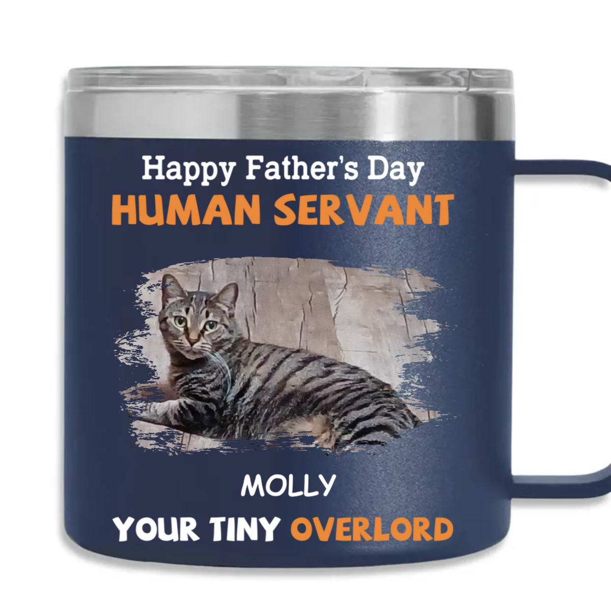 To My Human Servant - Personalized 14oz Custom Stainless Steel Tumbler with Handle for All Beverages