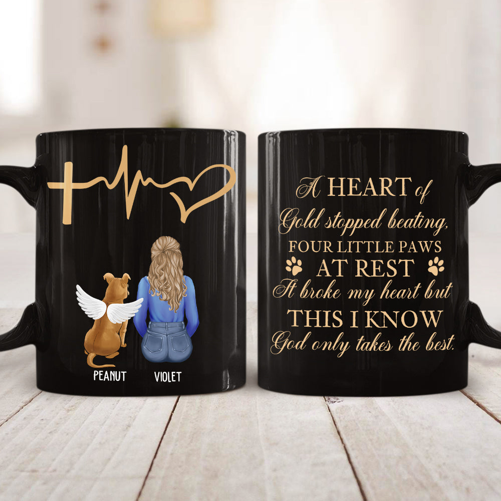 A Heart Of Gold - Personalized Custom 11oz/15oz Black Ceramic Coffee Mug for Pet Lovers