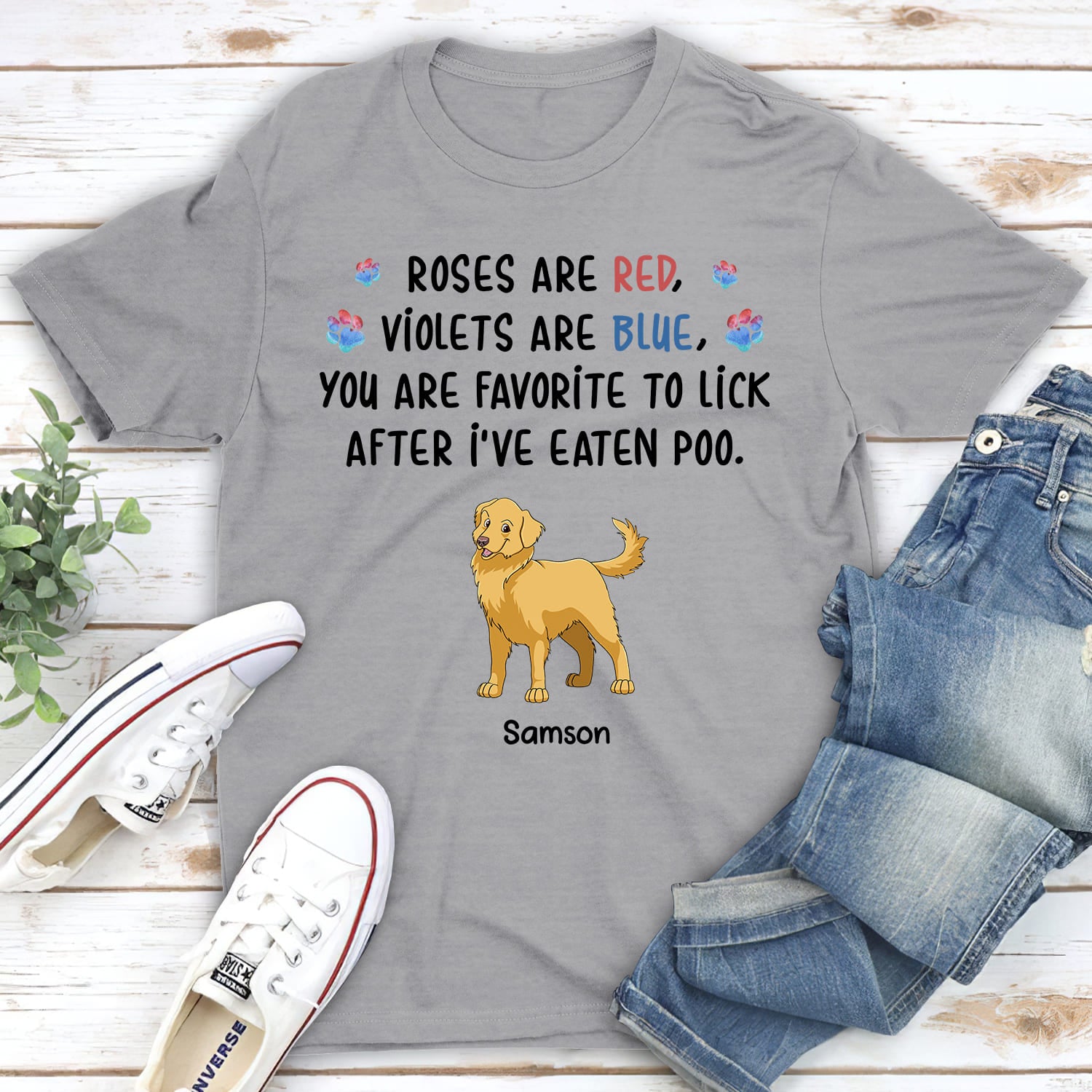Dog Lick - Personalized Custom Unisex 5.3 oz T-shirt for Pet Lovers