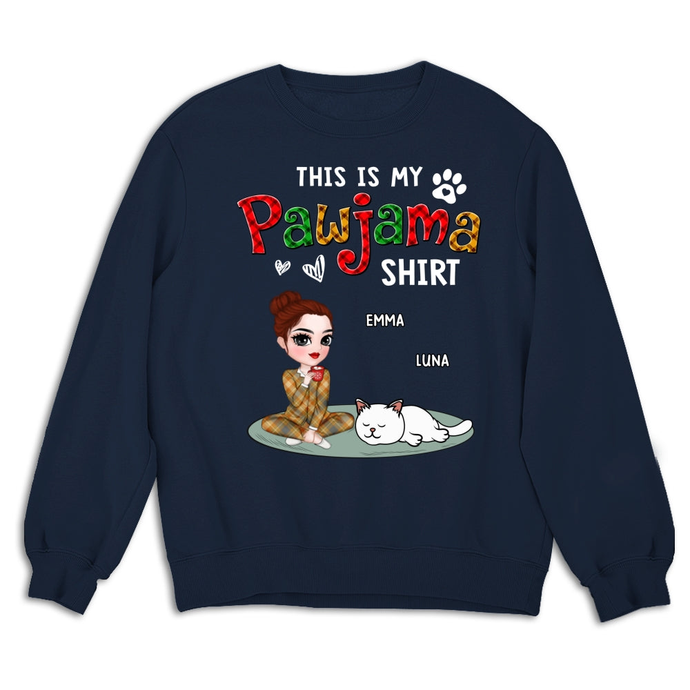 My Pawjama Shirt Cat Version 2 - Customizable Personalized Unisex 8.0 oz Sweatshirt