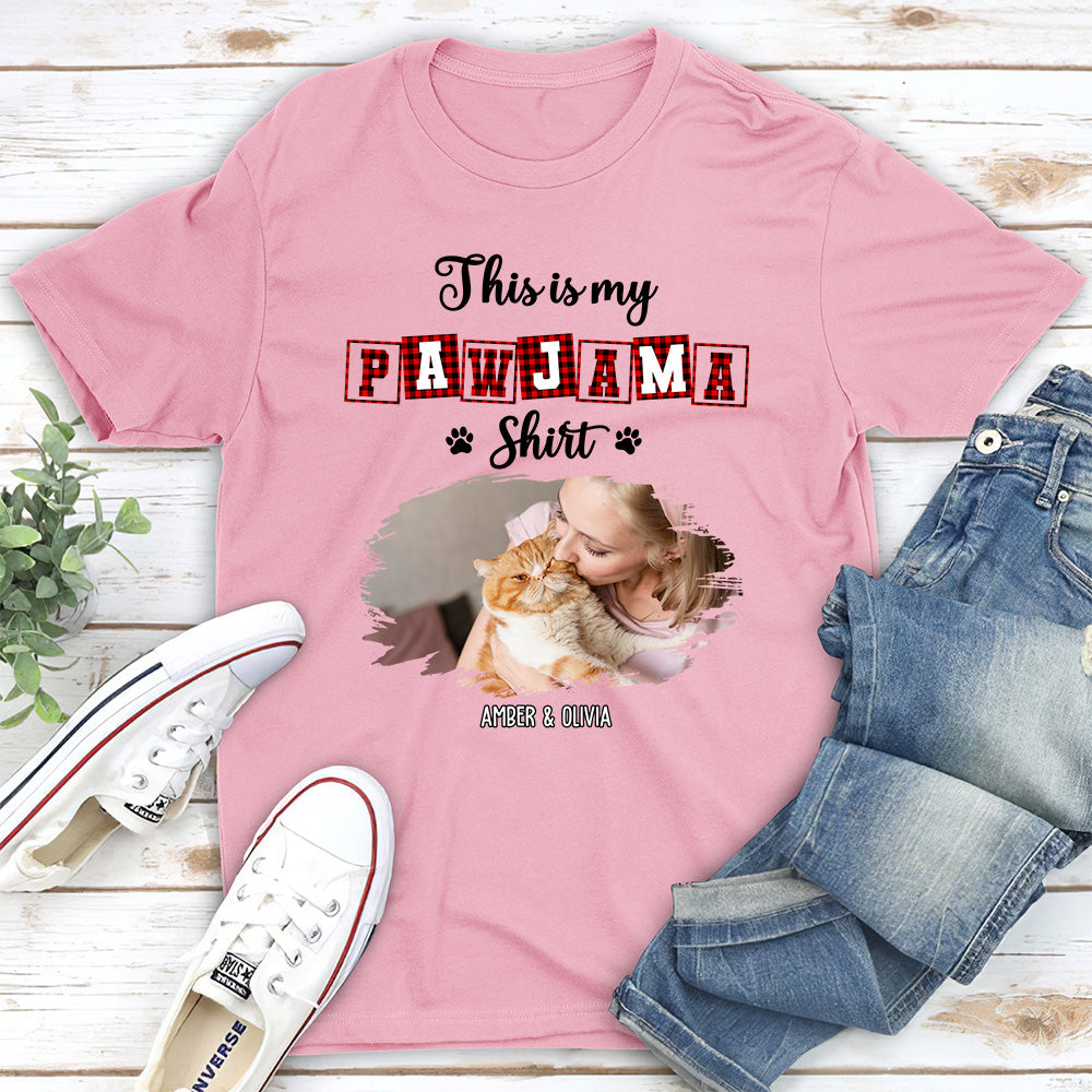 My Sleepshirt Ver Cat 2 Photo - Personalized Custom Unisex 5.3 oz T-Shirt with Copyrighted Artwork