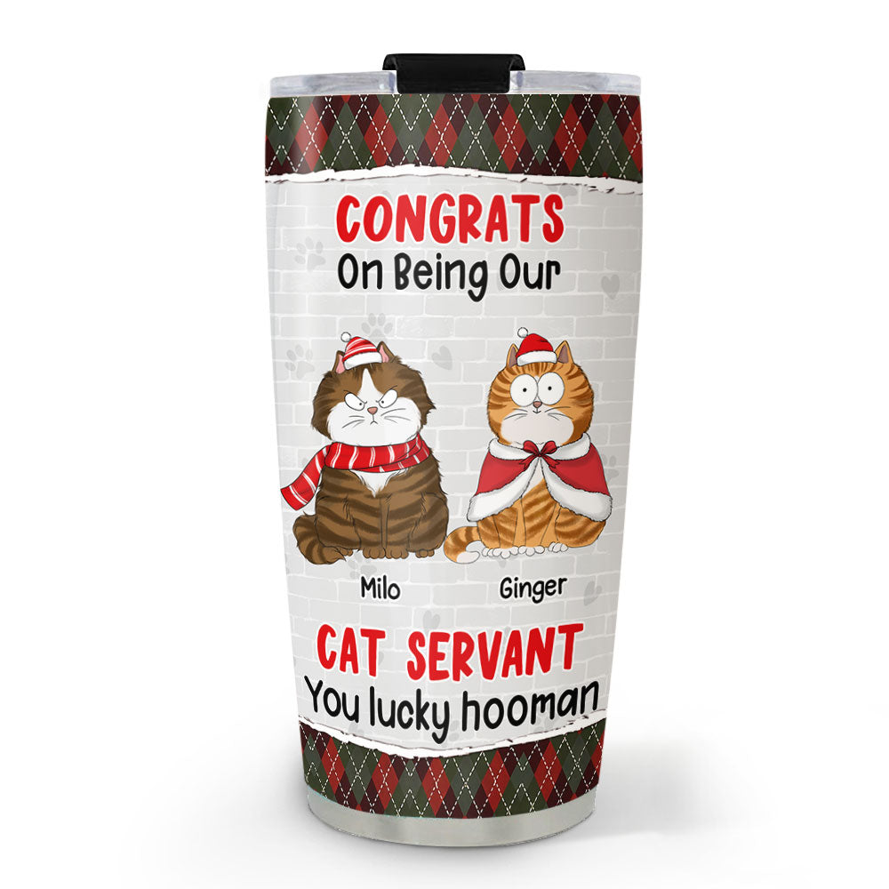 Congrats Lucky Hooman - Customizable Personalized 20oz Stainless Steel Tumbler with Thousands of Cool Designs