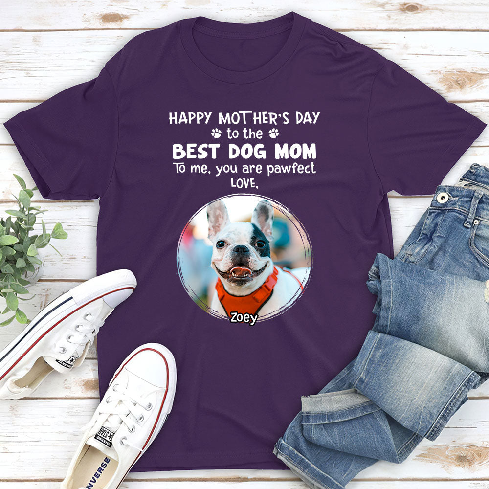 Pawfect Dog Mom - Personalized Custom Unisex Cotton Blend T-shirt for Pet Lovers