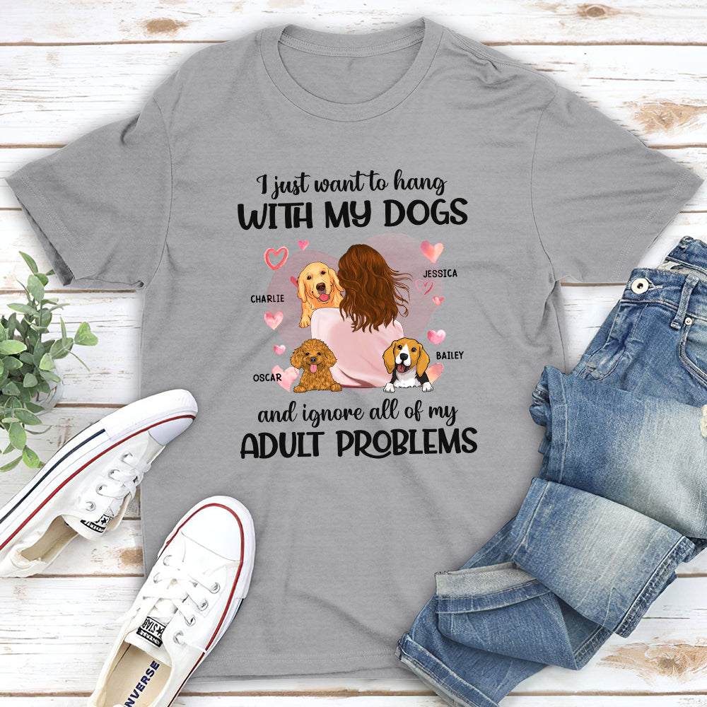 Hang With My Dog - Personalized Custom Unisex 5.3 oz T-shirt for Pet Lovers