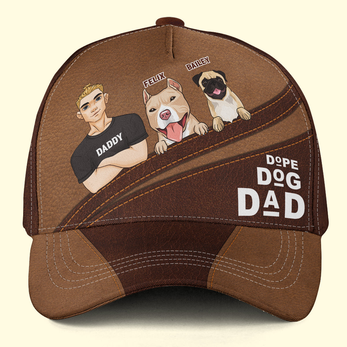 Dope Dog Dad - Personalized Custom Polyester Cap for Dog Owners