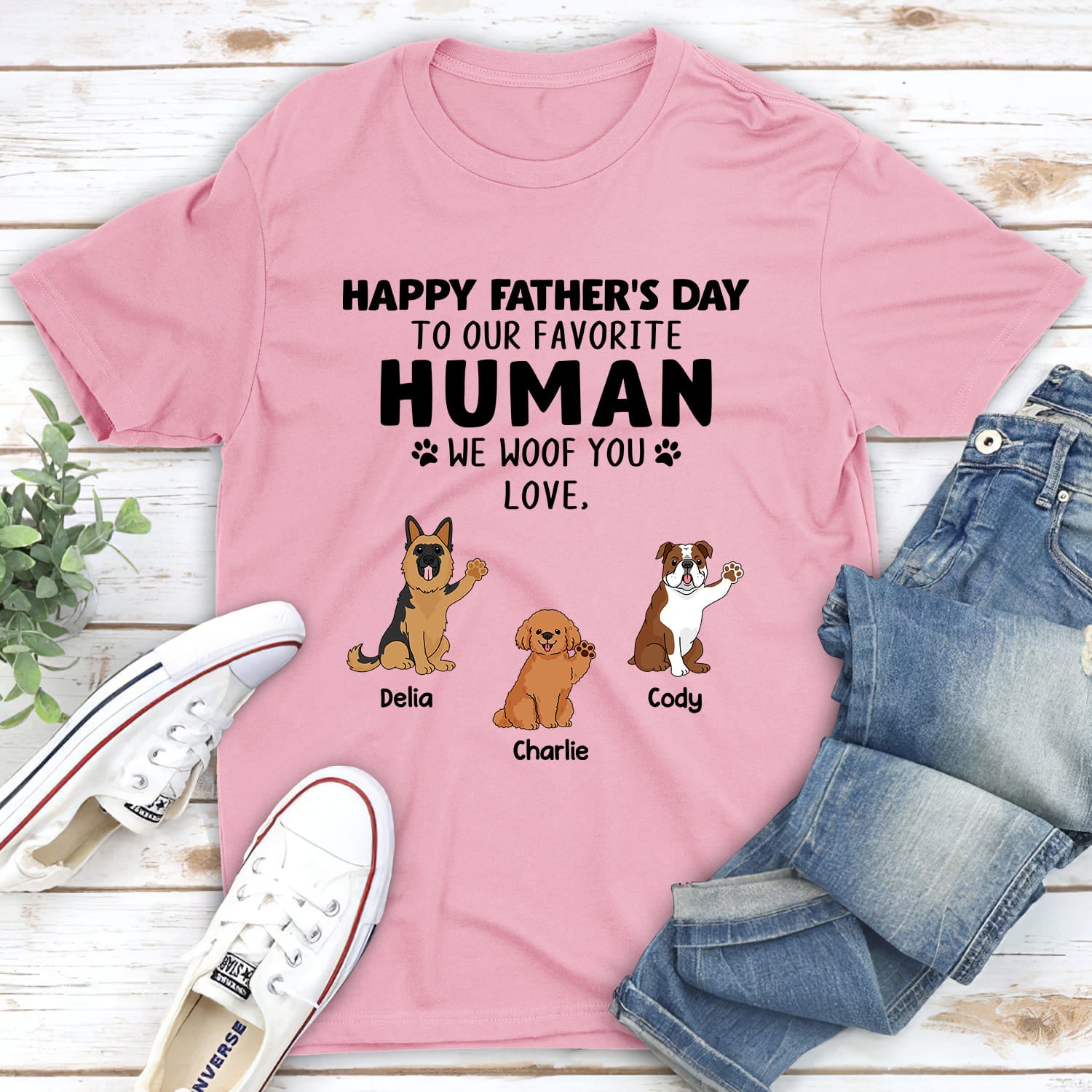 Favorite Human - Premium Personalized Custom Unisex 5.3 oz T-shirt for Pet Lovers