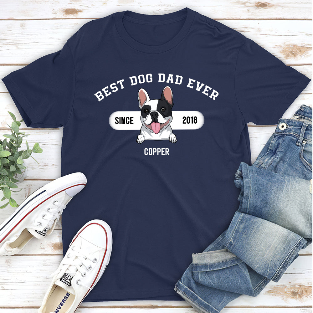 Best Dog Dad Since Then - Premium Personalized Custom Unisex T-shirt for Pet Lovers