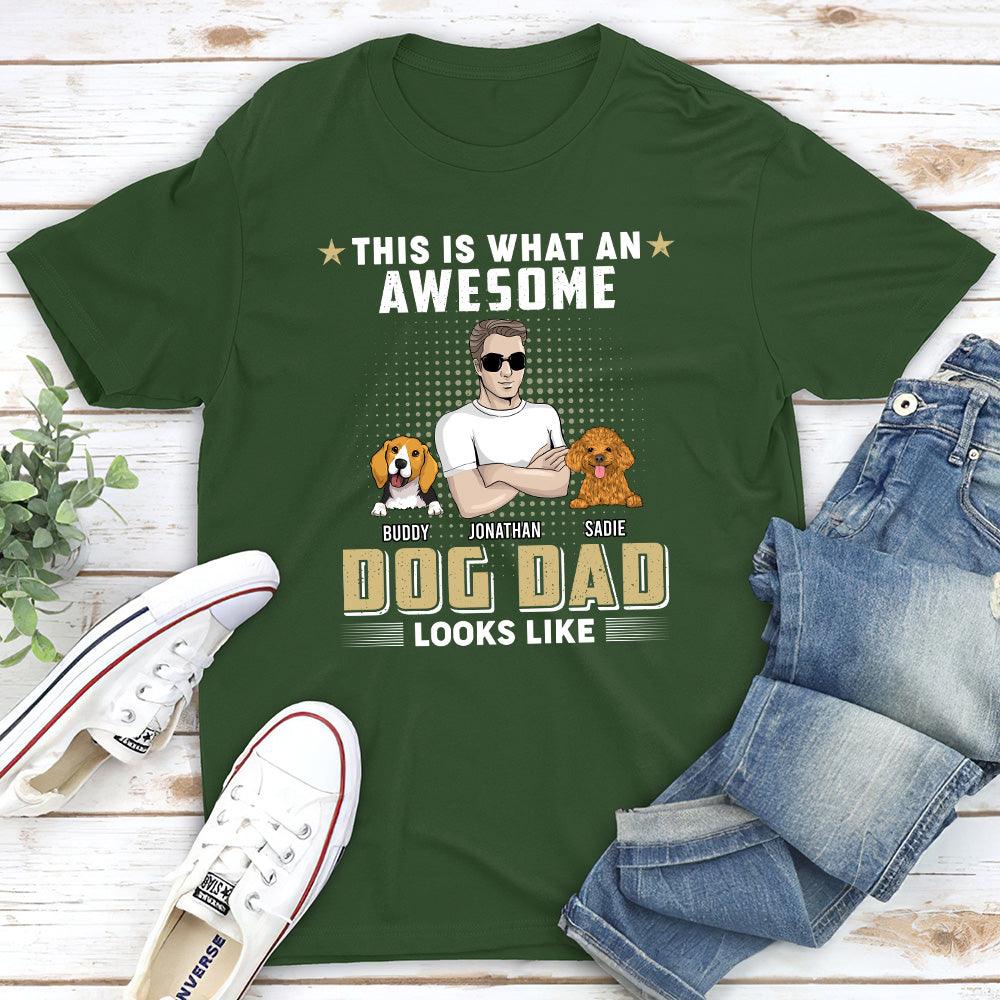An Awesome Dog Dad - Personalized Custom Unisex 5.3 oz T-shirt with Copyrighted Artwork