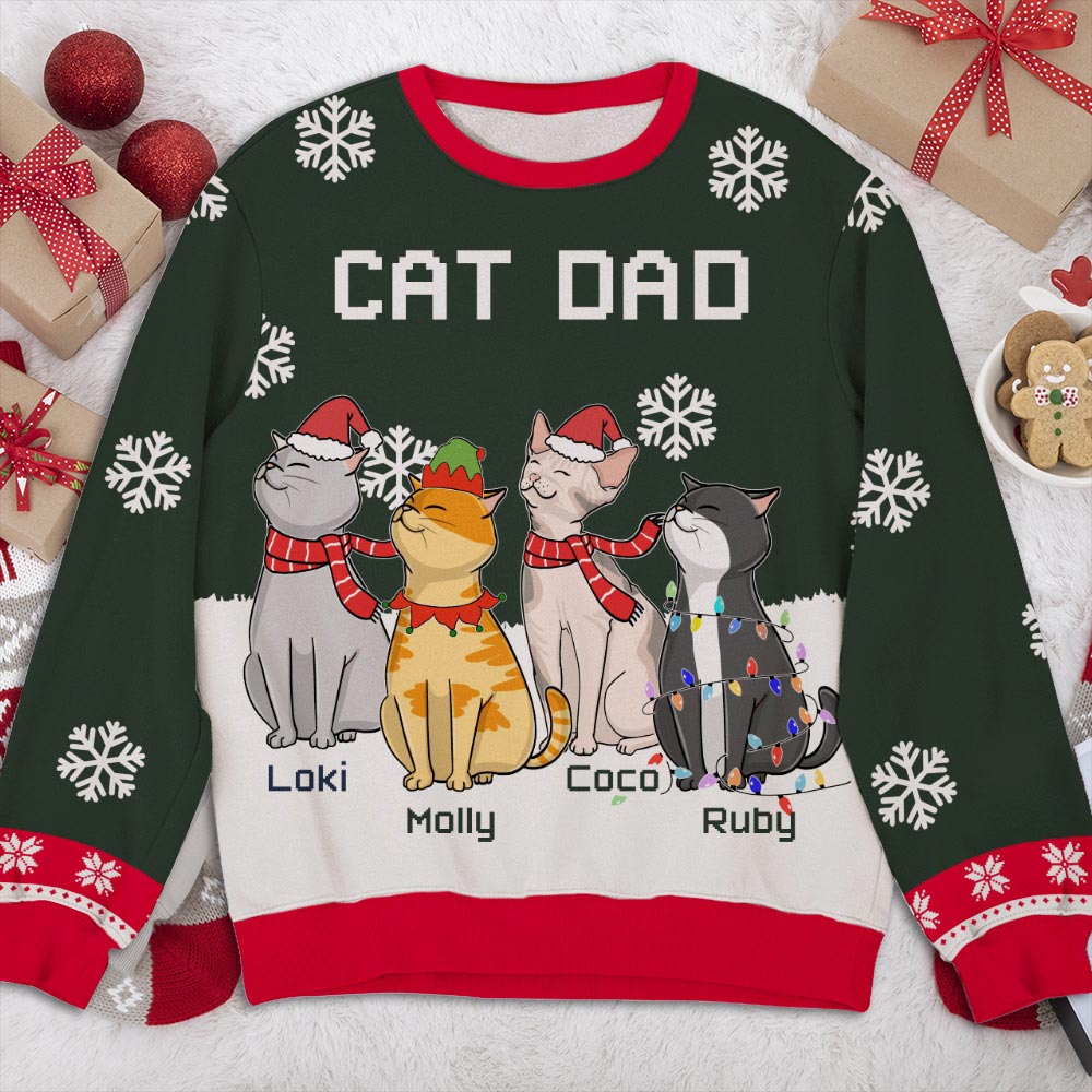 Cat Chilling - Personalized Custom All-Over-Print Unisex 8.8 oz Sweatshirt for Pet Lovers