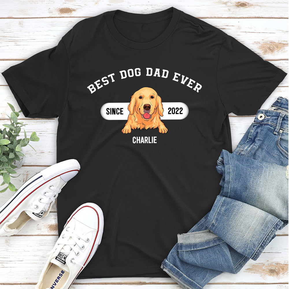 Best Dog Dad Since Then - Premium Personalized Custom Unisex T-shirt for Pet Lovers