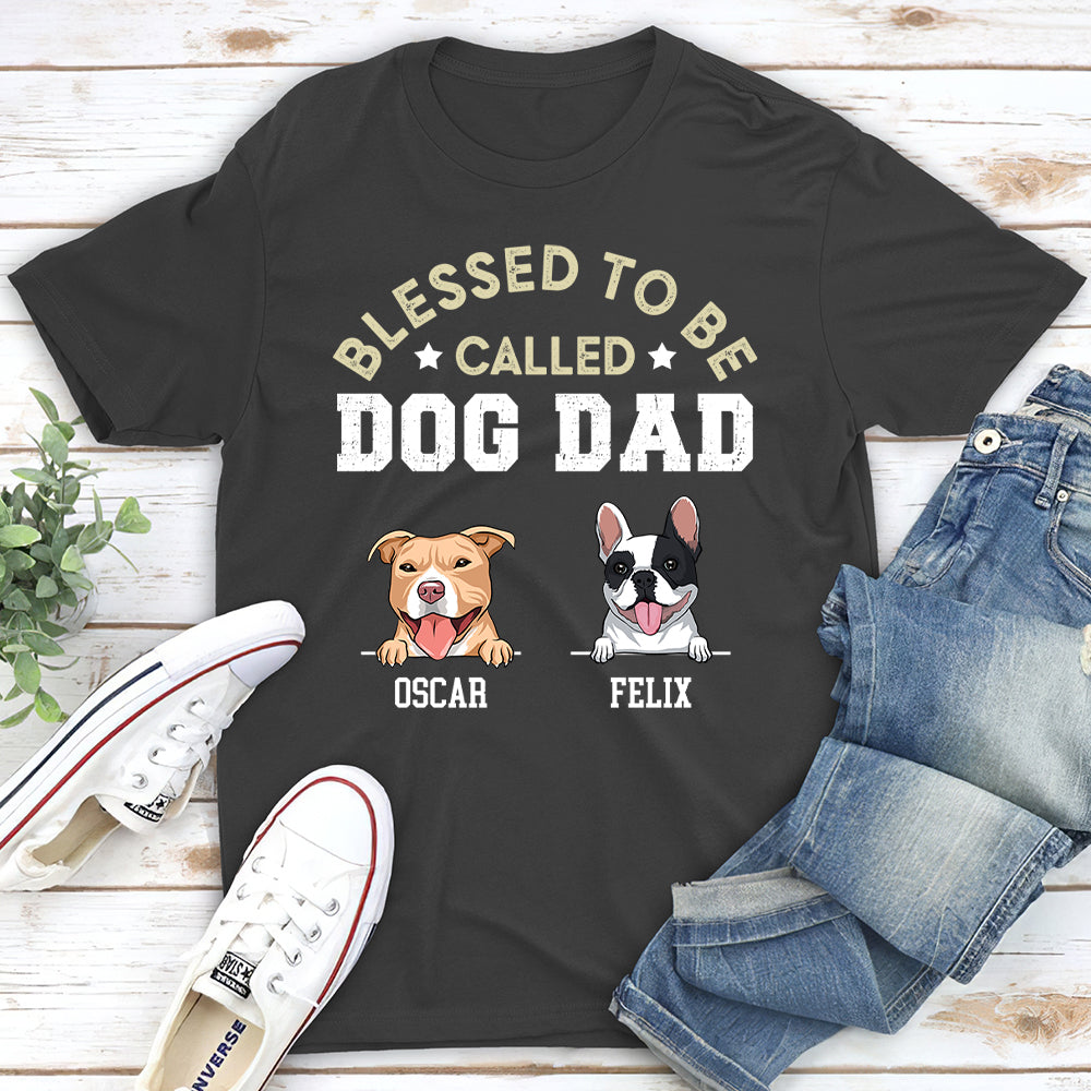 Blessed Dog Dad - Stylish Personalized Custom Unisex Cotton T-shirt for Pet Lovers