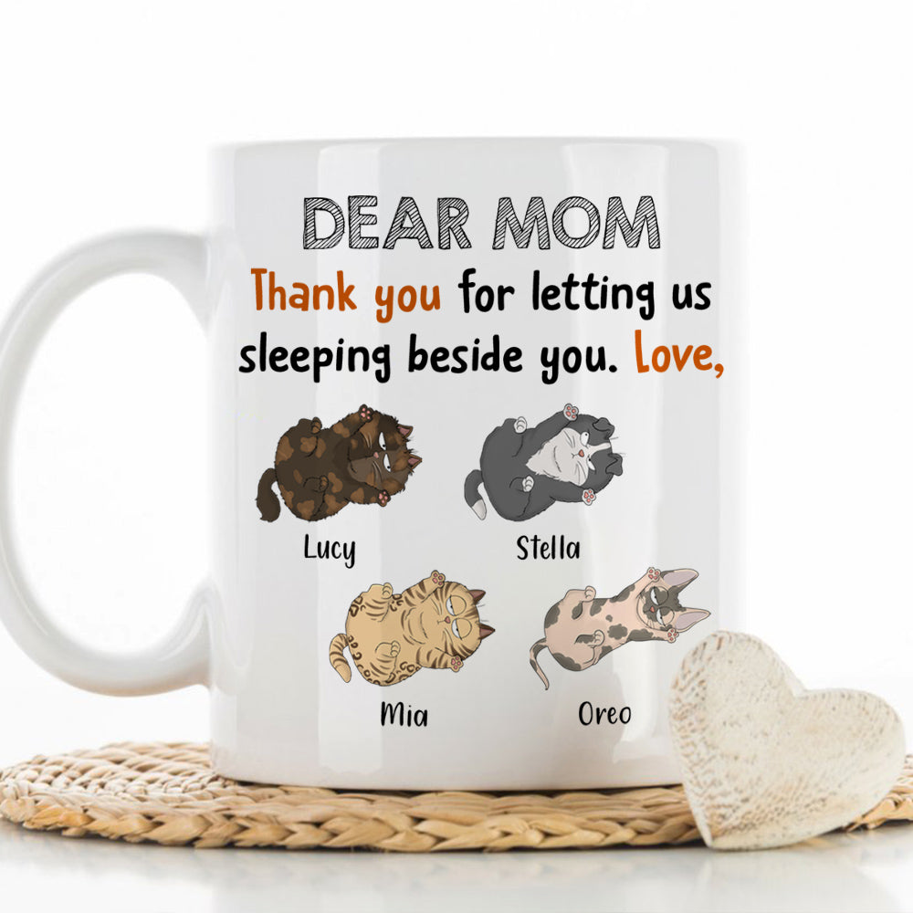 Personalized Custom 'Sleeping Beside You' Coffee Mug - Ideal Gift for Pet Lovers