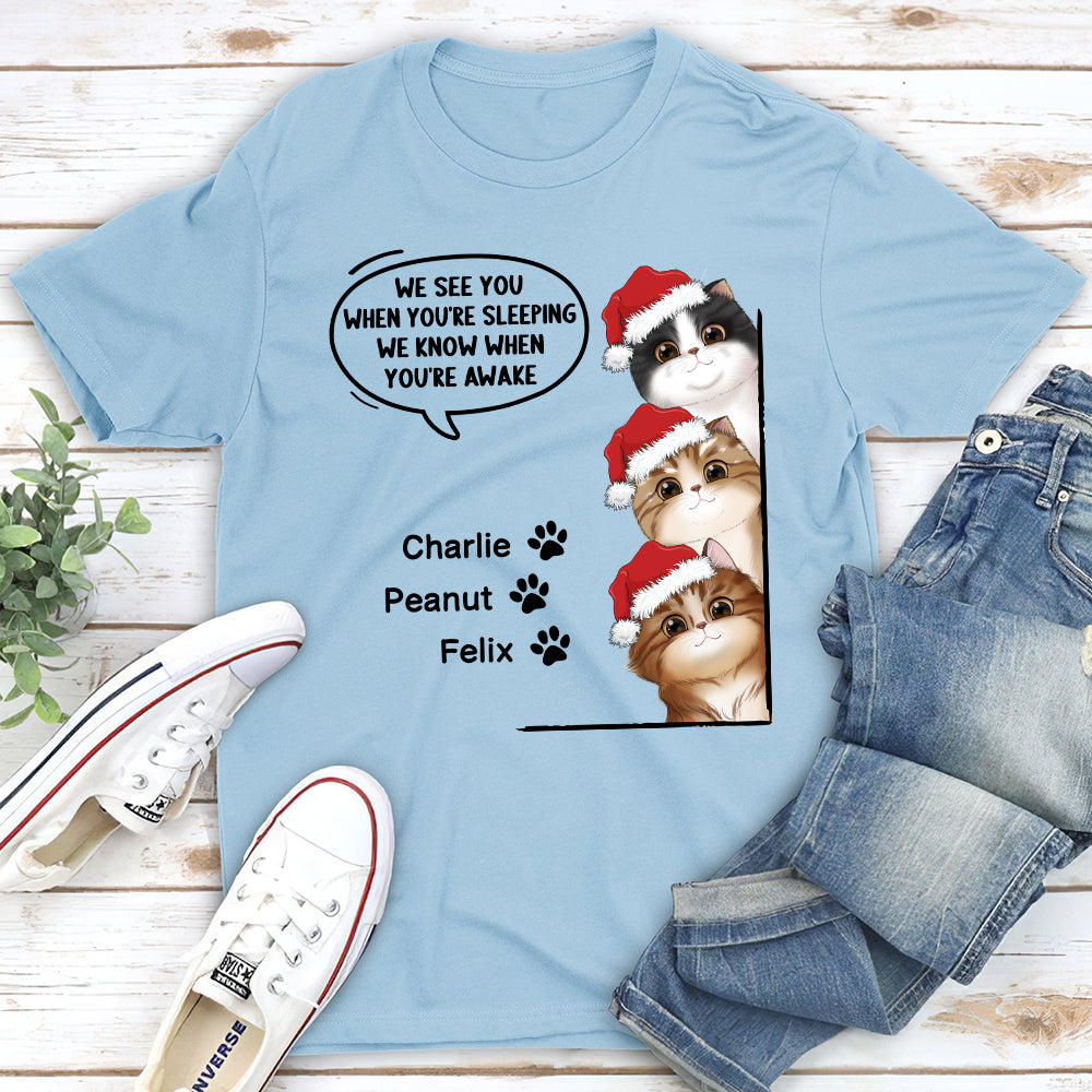 When You're Sleeping - Personalized Custom Unisex 5.3 oz T-shirt for Pet Lovers