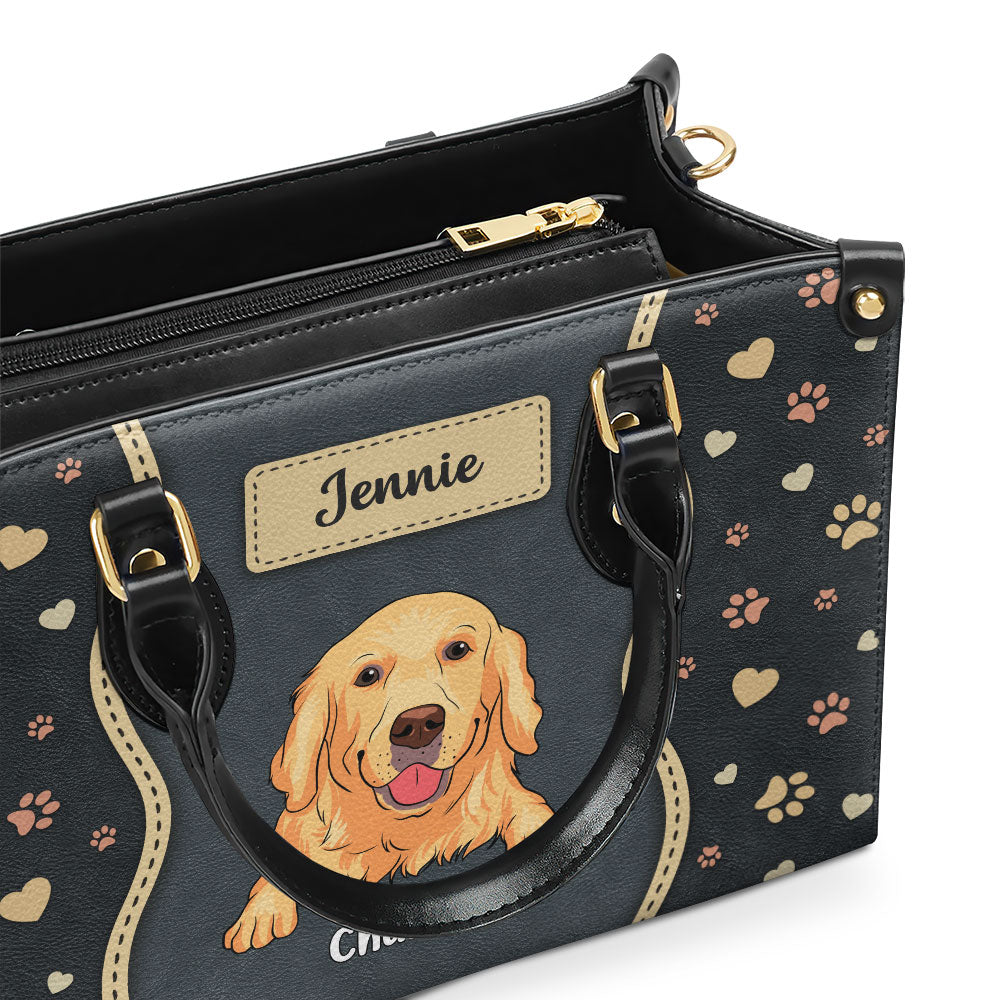 Fur Mom With Love - Exclusive Personalized Custom Leather Handbag for Fur Baby Lovers
